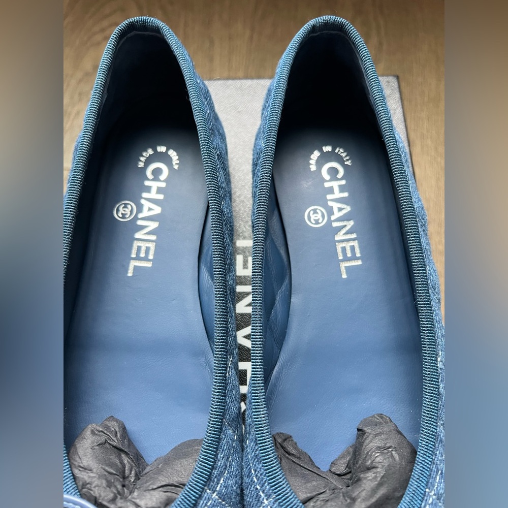 Chanel denim ballet flats 26P size 37 - Picture 3 of 13